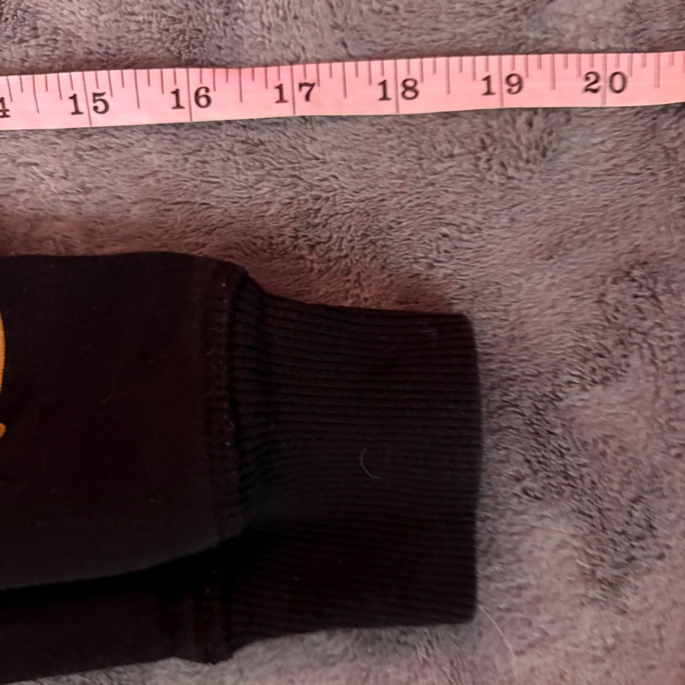 Timberland Black Zip Up Hoodie Logo Sleeve Graphic Fleece Lined Kids M 10 12 - Picture 9 of 14